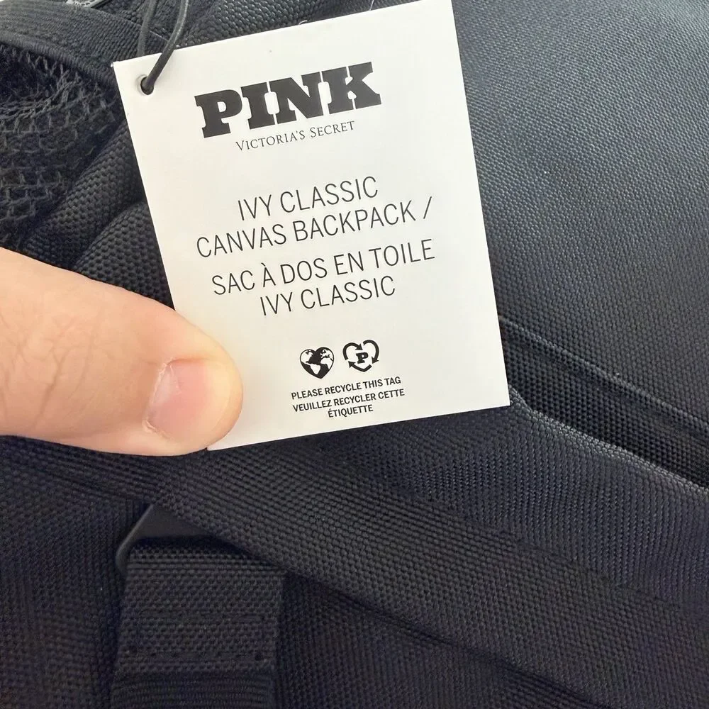 NEW! Victoria Secret PINK IVY CLASSIC CANVAS BACKPACK - Black